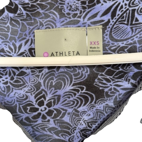 Athleta Dress Nearly Knottical Navy Blue Paisley Sleevless Athletic size XXS - Picture 5 of 9